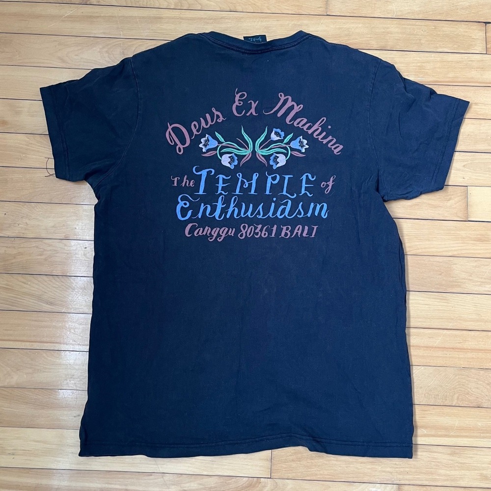 Deus Ex Machina Bjorn R Lie Temple of Enthusiasm Bali Graphic Tee Black XL